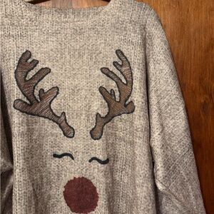 Women’s Plus Size Reindeer Knit Sweater - Size 5X